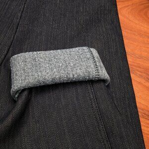 Fleece Lined Jeggings Leggings Black Pinstriped Great w/Boots Soft Comfy NWT